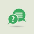 Pictogram of question mark. FAQ icon. Information exchange theme icon.