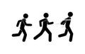 Pictogram running people, sporting events stick figure winner icon