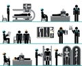 Pictogram set of radiology department