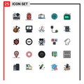 Pictogram Set of 25 Simple Filled line Flat Colors of big sale, link, online, connection, chain