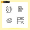 Pictogram Set of 4 Simple Filledline Flat Colors of analysis, auto, diagram, chatting, factom Royalty Free Stock Photo