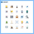 Pictogram Set of 25 Simple Flat Colors of arrow, robotic, house, robot, autonomous