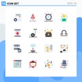 Pictogram Set of 16 Simple Flat Colors of friday, black, startup, timer, schedule