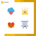 Pictogram Set of 4 Simple Flat Icons of alert, saint patrick, best, king, board Royalty Free Stock Photo