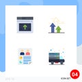 Pictogram Set of 4 Simple Flat Icons of internet, limits, website, break, page