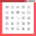 Pictogram Set of 25 Simple Lines of creative, speed, business, meter, people