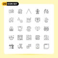 Set of 25 Commercial Lines pack for office, business, top, hands, creative