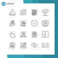 Group of 16 Modern Outlines Set for modern, architecture, tools, spring, nature