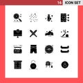 Pictogram Set of 16 Simple Solid Glyphs of computers, phone, security, mobile, connect