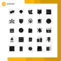 Pictogram Set of 25 Simple Solid Glyphs of develop, code, love, c, box