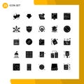 Pictogram Set of 25 Simple Solid Glyphs of develop, code, love, c, box Royalty Free Stock Photo