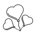 Pictogram three balloons form heart design