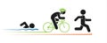 Pictogram vector illustration of triathlon Royalty Free Stock Photo