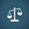 Pictogramm of justice scales. Choice, balance concept. Icon, vector.