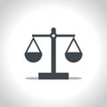 Pictogramm of justice scales. Choice, balance concept. Icon, vector.