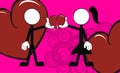 Pictograms love stick boy and girl background6