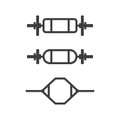 Pictograms of vultures with a parallel grip on an isolated white background. Vector illustration