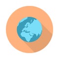 Pictograph Globe Icon on White.