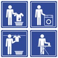 Pictograph - Laundry, male Royalty Free Stock Photo