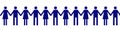 Pictograph of men. Men and women holding hands. United community of people with the same interests. Trust trust icon for templates