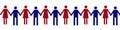 Pictograph of men. Men and women holding hands. United community of people with the same interests. Trust trust icon for templates