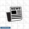 Pictograph of news icon flat design on with the background of the puzzle.