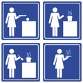 Pictograph - woman cooking Royalty Free Stock Photo