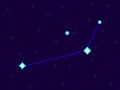 Pictor constellation in pixel art style. 8-bit stars in the night sky in retro video game style. Cluster of stars and galaxies.