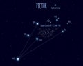 Pictor constellation, vector illustration with basic stars