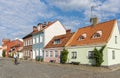 Pictoresque colorful residential houses Ystad Sweden