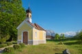 Pictorial pilgrimage chapel Maria Rast, KrÃÂ¼n. blue sky with copy space Royalty Free Stock Photo