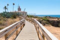 Pictorial tourist destination Ponta da Piedade, Lagos, algarve coast with lighthouse Royalty Free Stock Photo