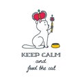 Keep calm and feed a cat Royalty Free Stock Photo