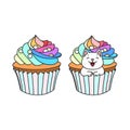 Cupcake and kitten Royalty Free Stock Photo