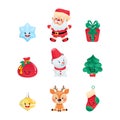 Set of cartoon Christmas icons Royalty Free Stock Photo