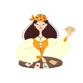 Fortune teller female character Royalty Free Stock Photo