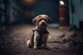 Picture of an Adorable Poor Lost Doggy in a Dark Setting, created with Generative AI technology