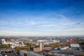 COLOGNE, GERMANY - NOVEMBER 11, 2022:Selective blur on a panorama of Cologne, an aerial view, in the morning, with a focus on Royalty Free Stock Photo