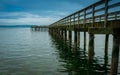 Mossy Wooden Pier on Vashon Island Royalty Free Stock Photo