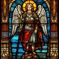 picture of an angel made in the classic stained glass