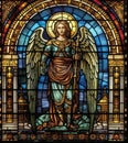 picture of an angel made in the classic stained glass