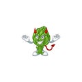 Picture of artichoke as a Devil cartoon mascot