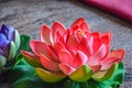 Picture of artificial pink color lotus flower. use for home decoration Royalty Free Stock Photo