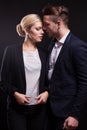 Picture of attractive couple of office workers standing Royalty Free Stock Photo