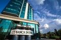 Banca Intesa logo on their main office for Serbia. Intesa SanPaolo is one of the biggest Italian commercial and retail bank