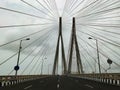 A picture of Bandra Worli Sea Link bridge and its cable. Mumbai, Maharashtra.