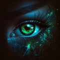 picture banner abstract graphic computer eye neon bright green .