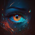 picture banner abstract graphic computer eye neon bright yellow .