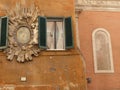 Baroque frame of a picture of the Virgin Mary and Jesus to Rome in Italy. Royalty Free Stock Photo