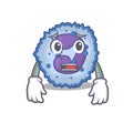 A picture of basophil cell showing afraid look face